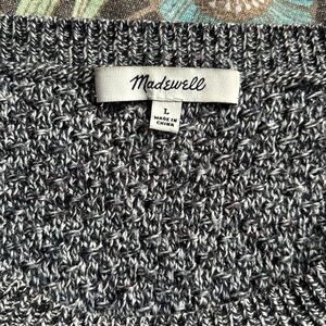 Gray Madewell sweater with zipper side vents Sz L